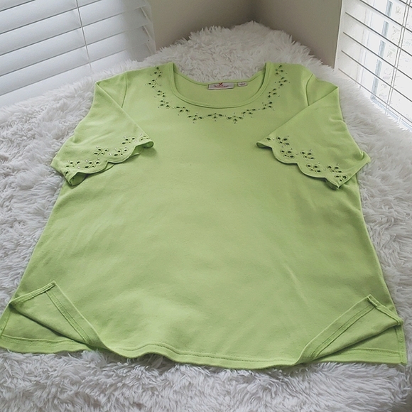 QUACKER FACTORY LIME GREEN PULLOVER SZ L - Picture 6 of 7